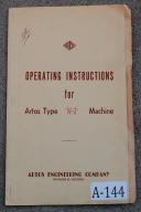 Artos-Artos W-3 Operating & Parts List Instructions Manual-W-3-01
